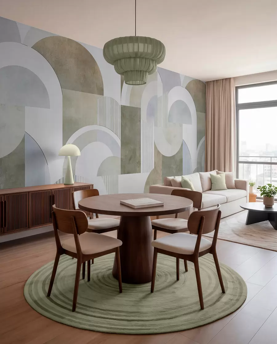Fototapete Abstrakte Geometrie im Art-déco-Stil mit Retro-Effekt w04079