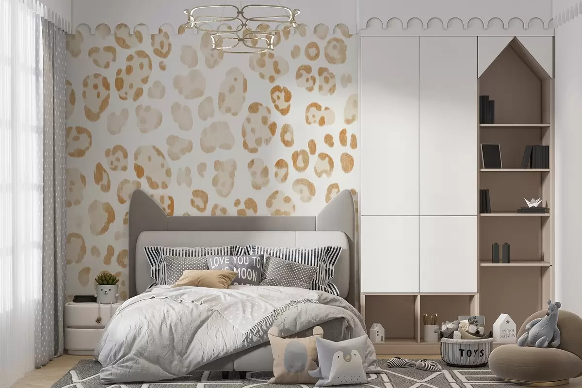 Fototapete Leopardenmuster, Wolltextur, Farbe beige w04112v1