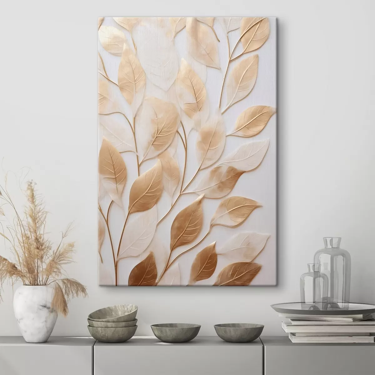 Wandbilder Blätter auf Zweigen s44766