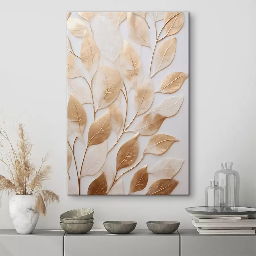 Wandbilder Blätter auf Zweigen s44766