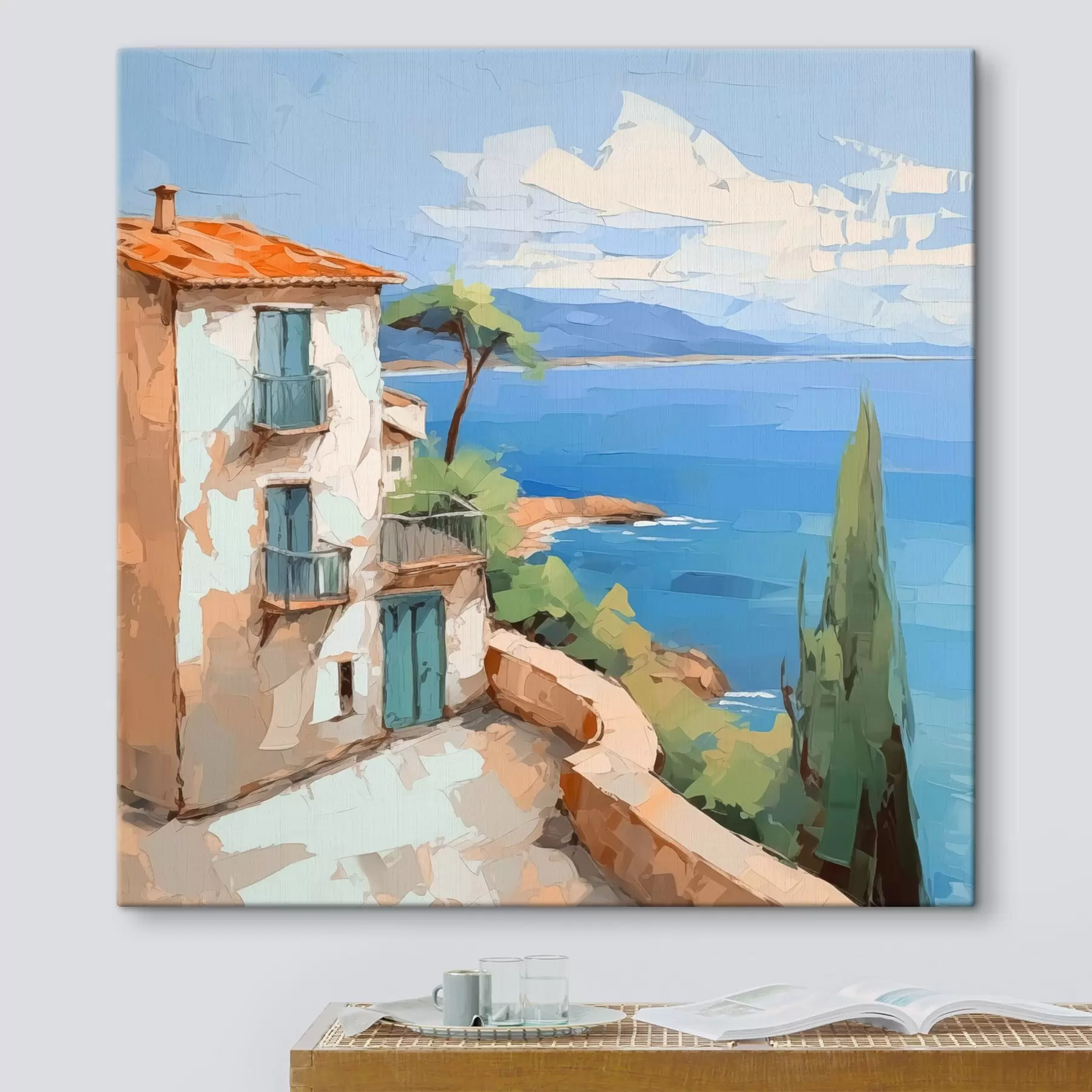 Wandbilder Haus am Meer Nachahmung der Malerei s44767