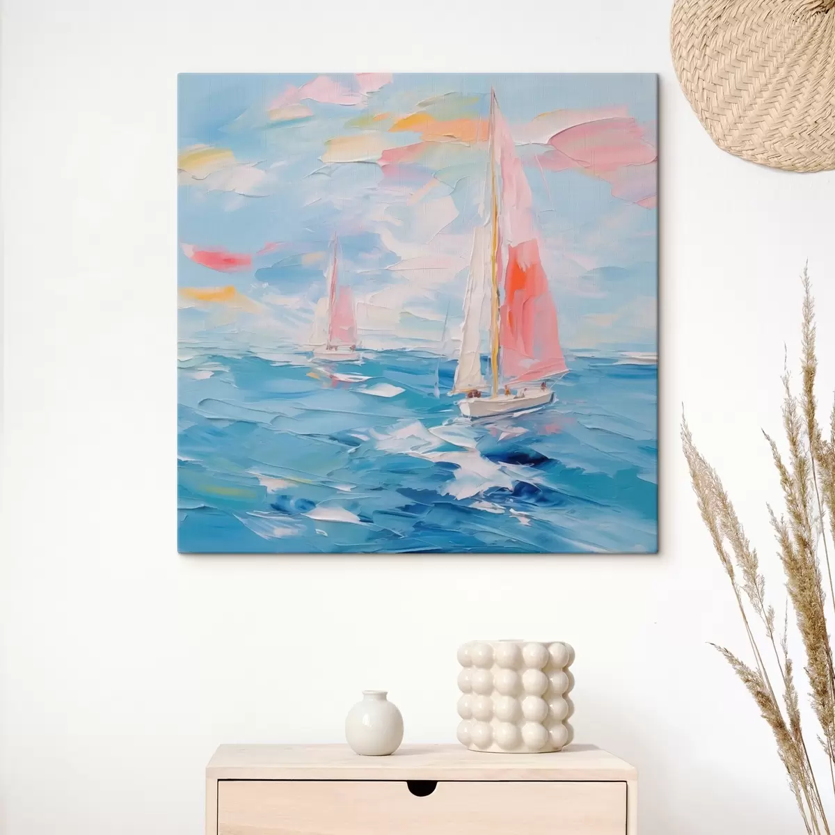 Wandbilder Segelboote auf dem Meer Nachahmung Malerei s44780