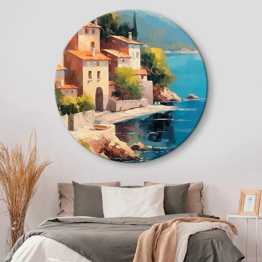 Wandbilder Häuser an der Bucht Nachahmung der Malerei r44773