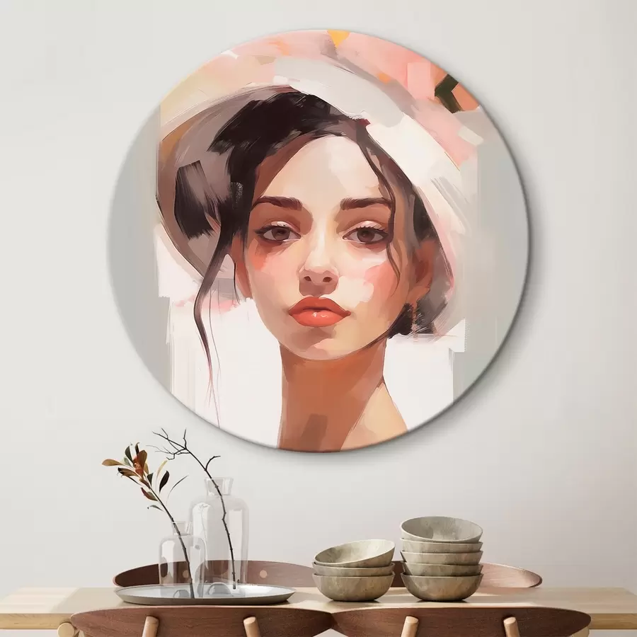 Wandbilder Mädchen in einem Hut Nachahmung der Malerei r44778