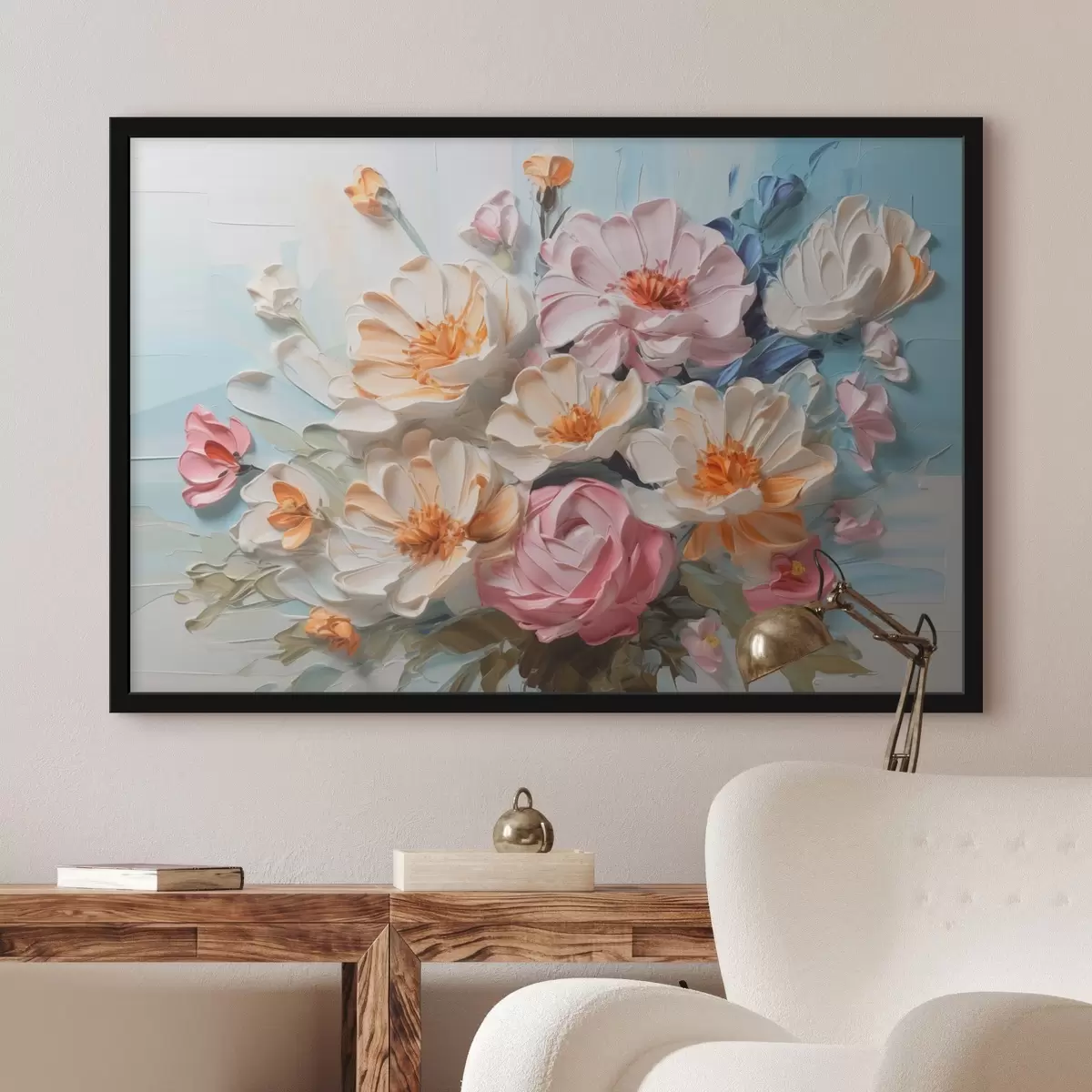 Poster Helle Blumen Nachahmung Malerei f44765