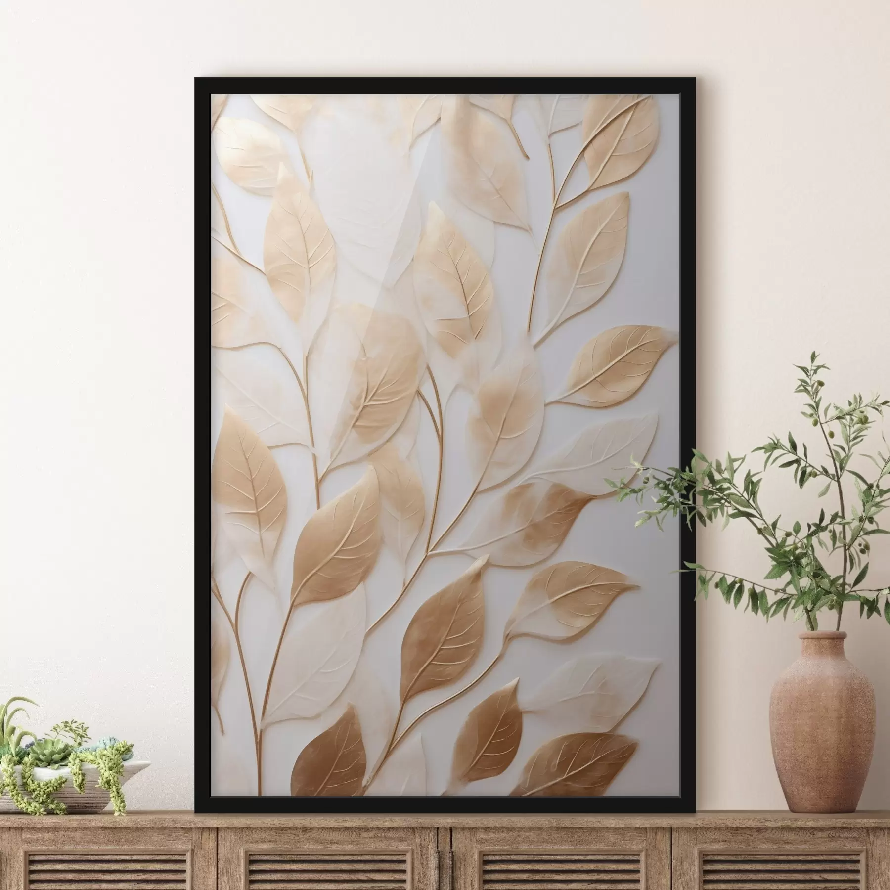 Fototapete Blätter auf Zweigen f44766