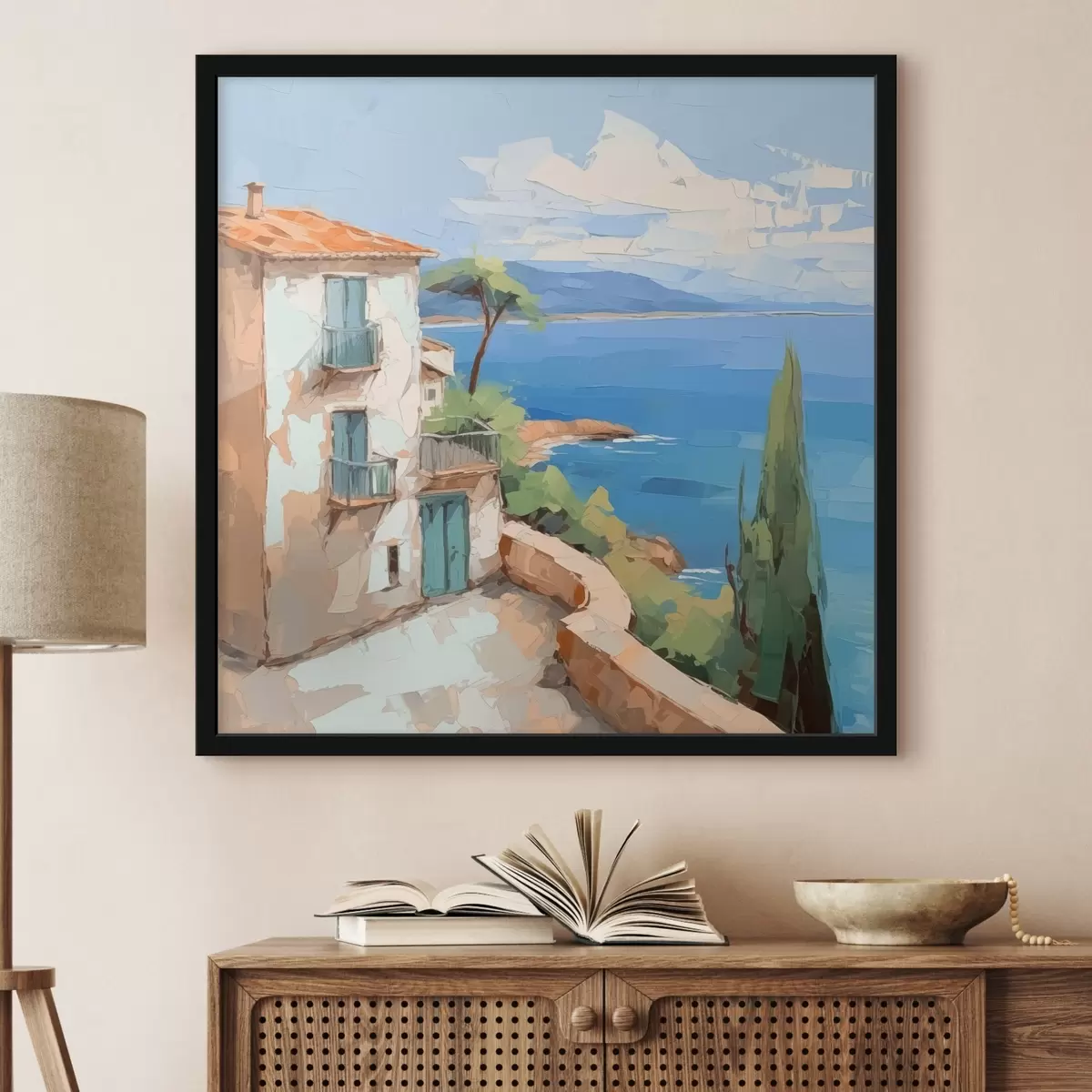 Poster Haus am Meer Nachahmung der Malerei f44767