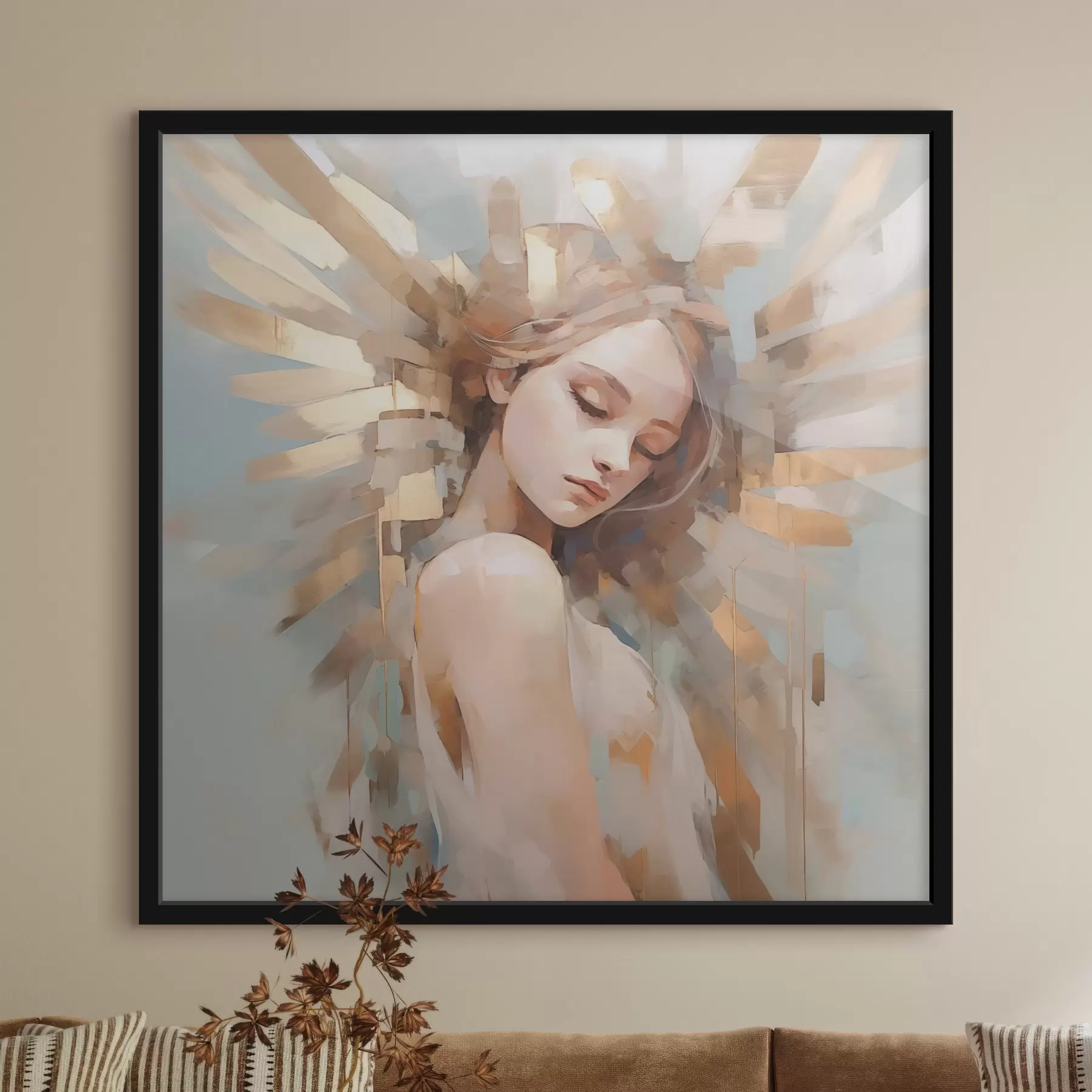 Fototapete Abstraktes Porträt Nachahmung der Malerei f44774