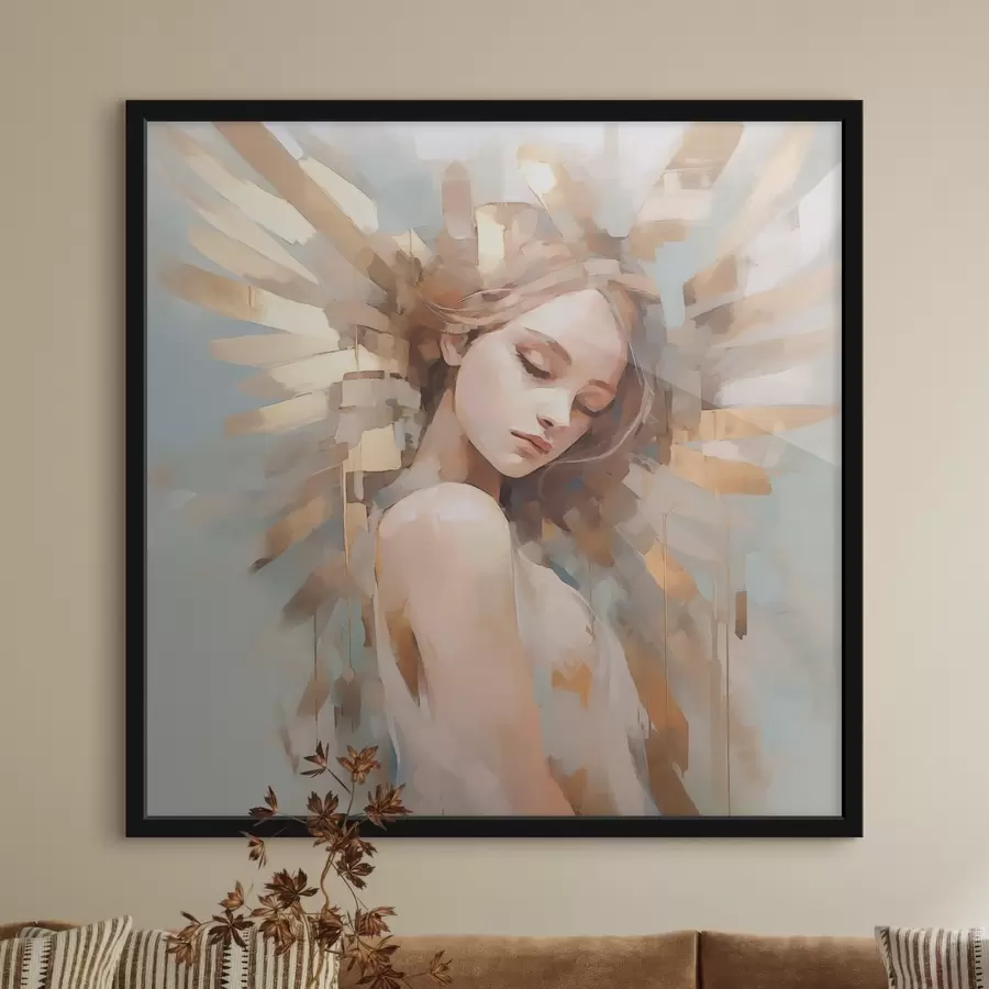 Fototapete Abstraktes Porträt Nachahmung der Malerei f44774