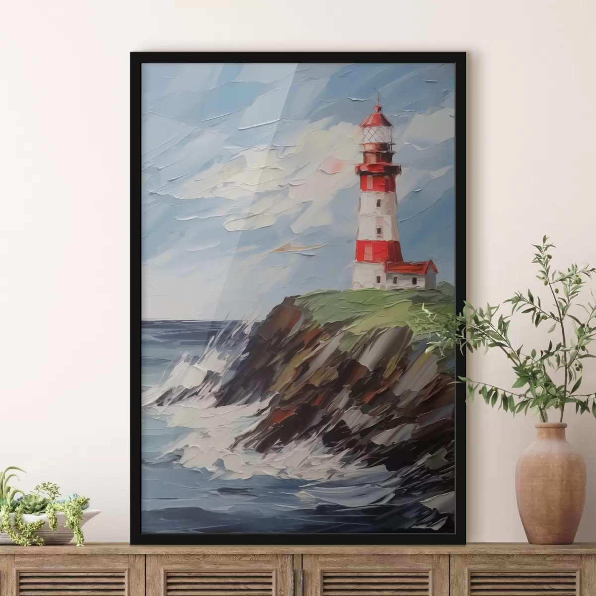 Poster Leuchtturm-Imitation Gemälde f44782
