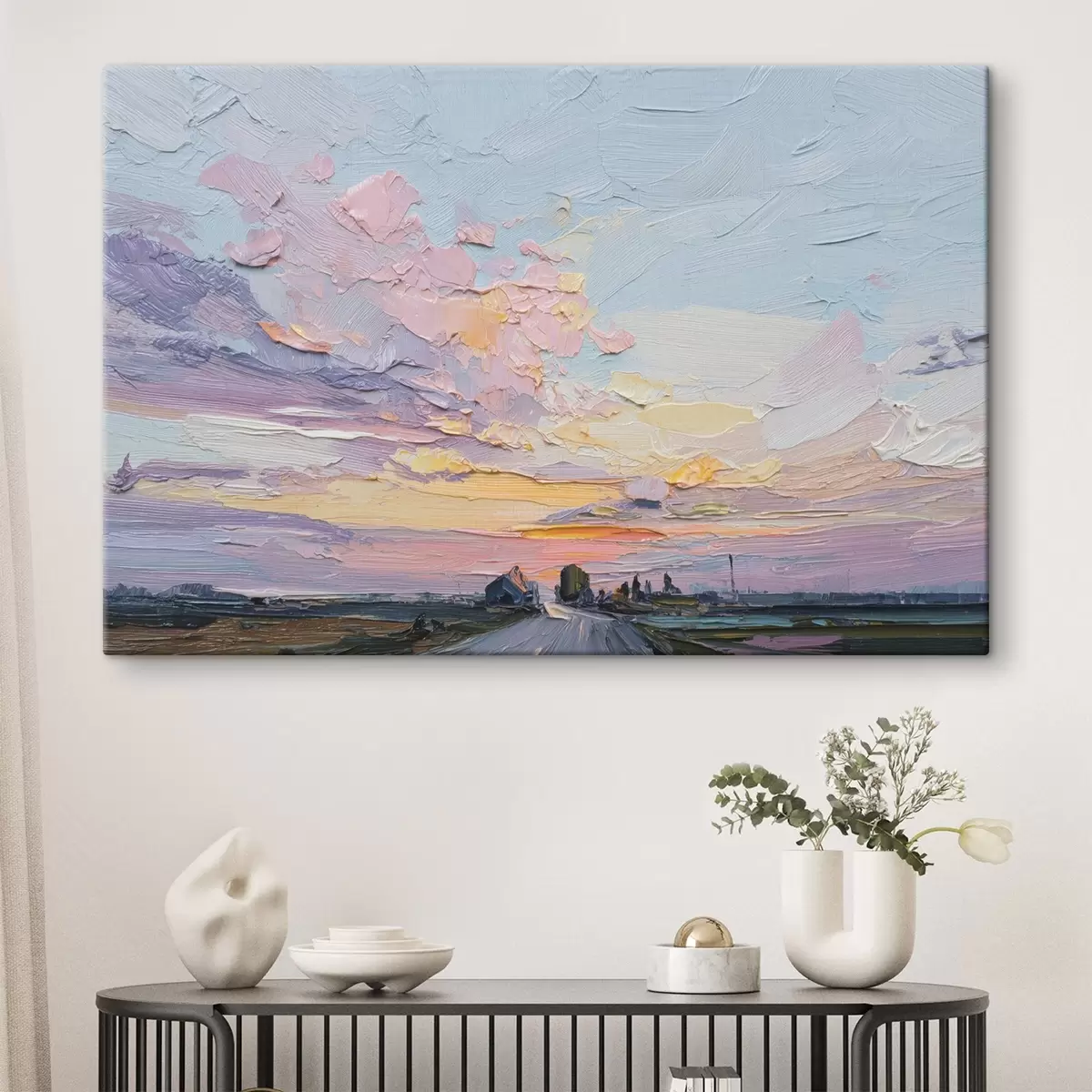 Wandbilder Landschaften im Ölstil, Sonnenuntergang s44794