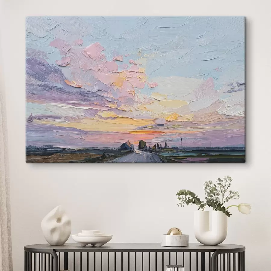 Wandbilder Landschaften im Ölstil, Sonnenuntergang s44794