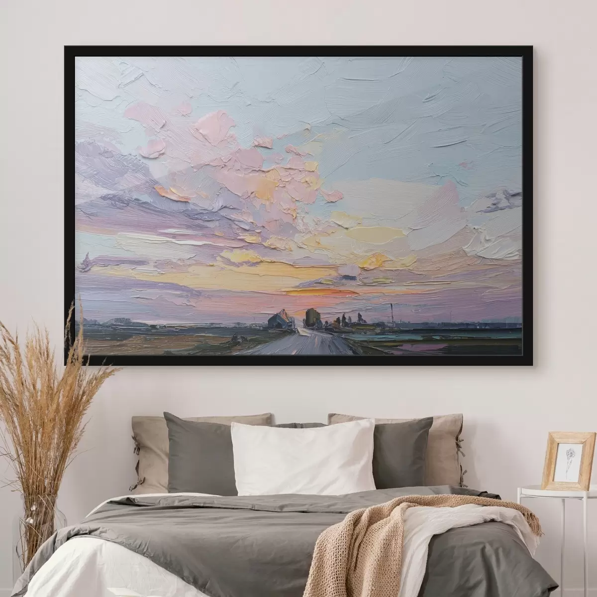 Poster Landschaften im Ölstil, Sonnenuntergang f44794