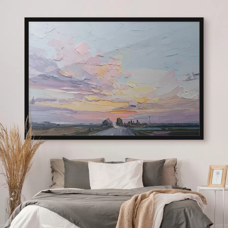 Fototapete Landschaften im Ölstil, Sonnenuntergang f44794