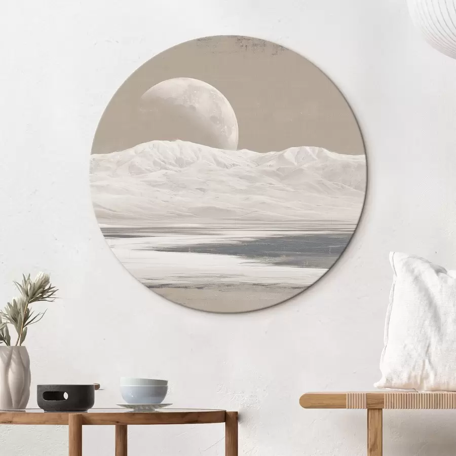 Wandbilder Wüstenlandschaft mit Mond am Horizont r44787