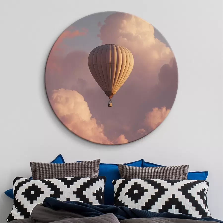 Wandbilder Luftballon in den Sonnenuntergang Himmel mit Wolken r44790