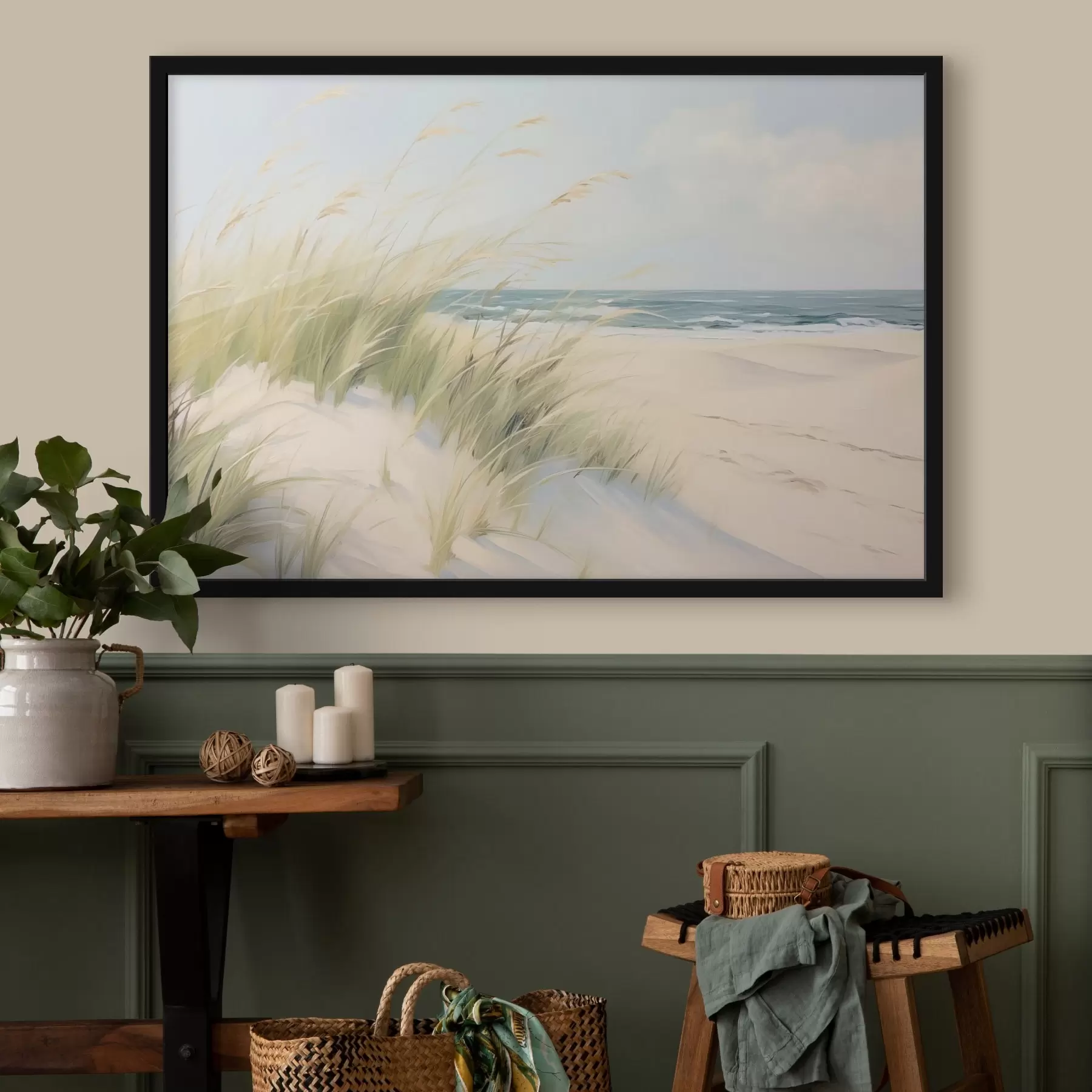 Fototapete Meeresufer mit Sand und Gras f44806