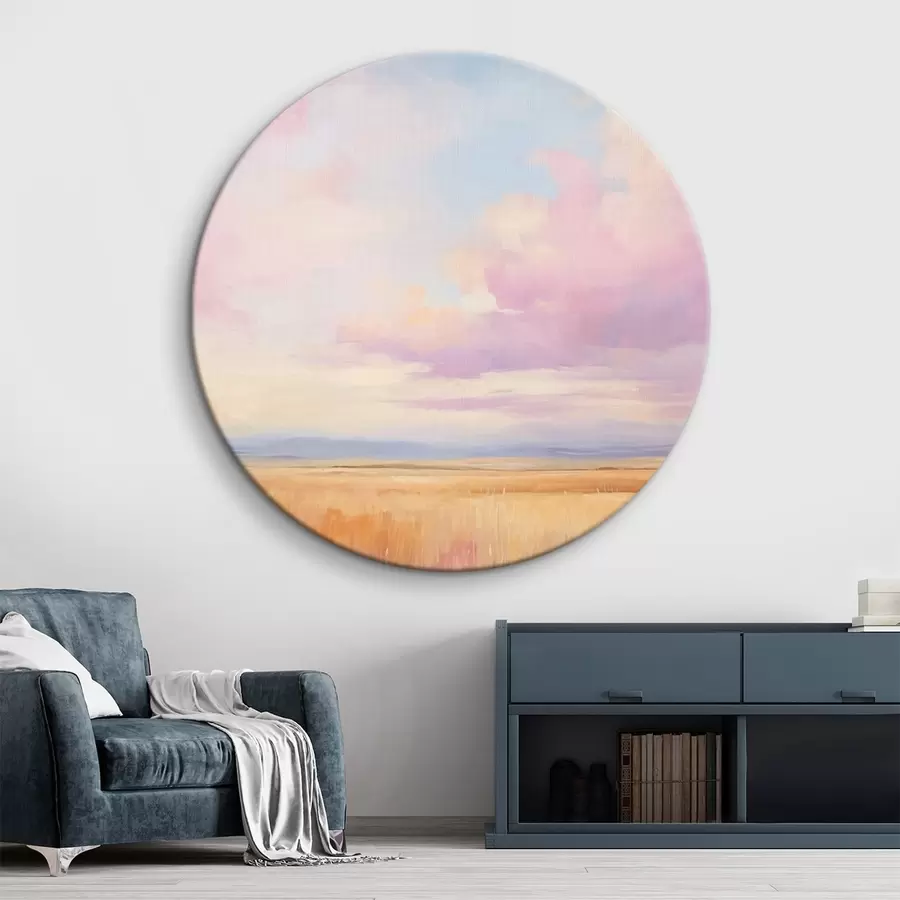 Wandbilder Rosa Himmel über einem Feld r44810