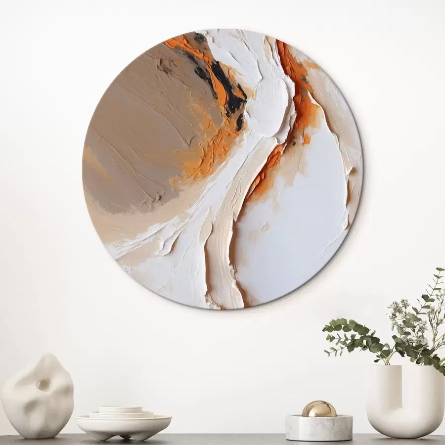 Wandbilder Sanftes Pastell mit orangefarbenem Akzent und weichen Strichen r44874