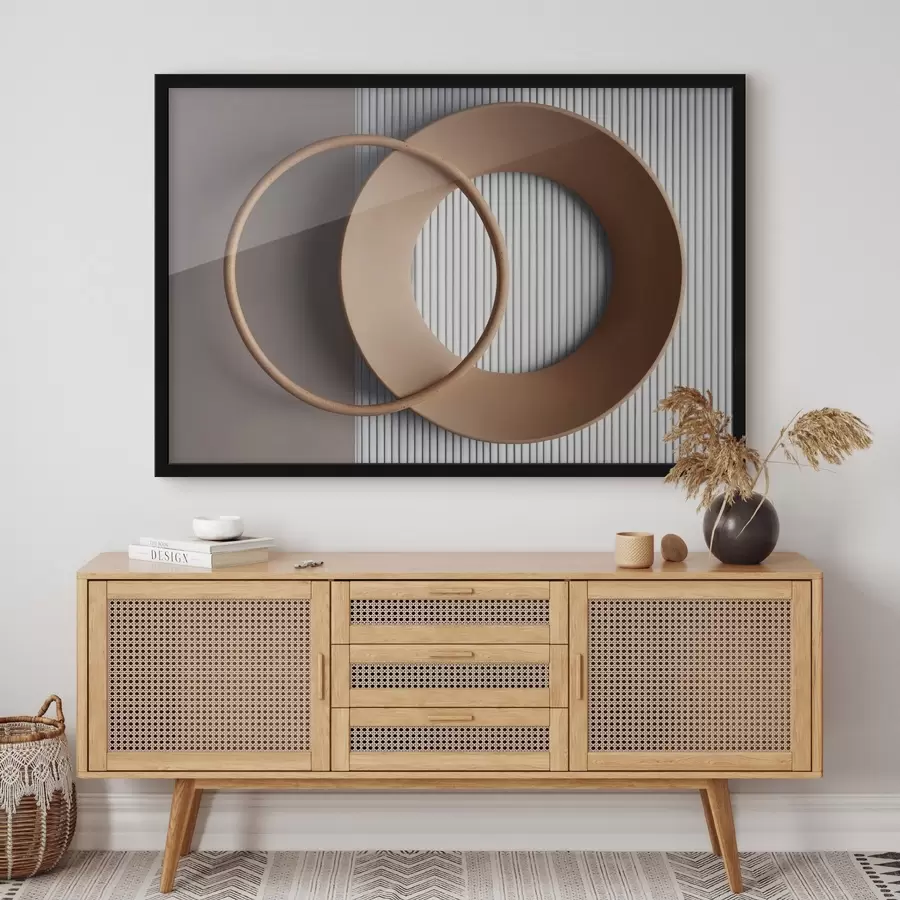 Fototapete Nebliges Gebirge mit gedeckten Farben f44901