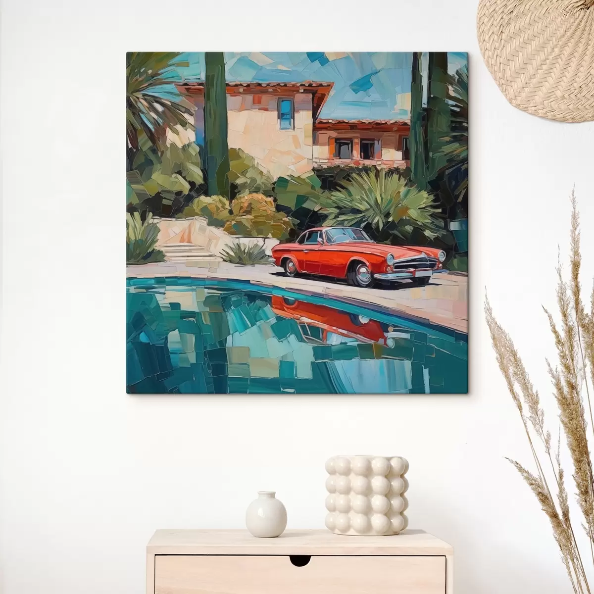 Wandbilder Auto in der Nähe der Villa s44822