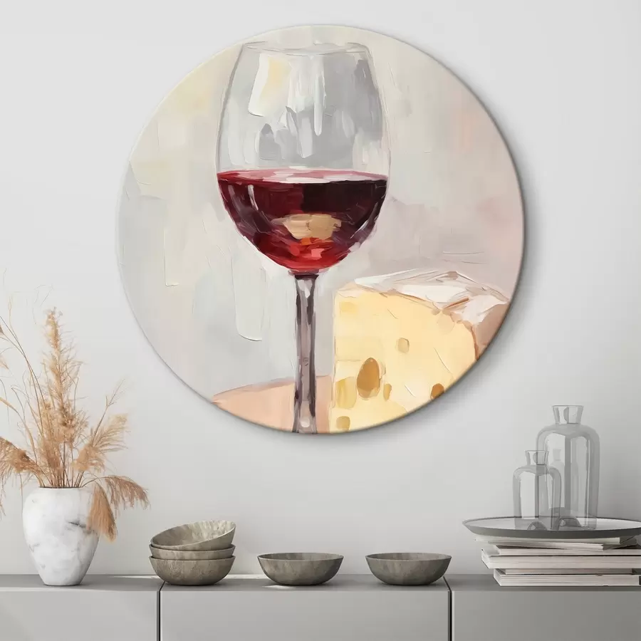 Wandbilder Ein Glas Wein beim Käse r44829