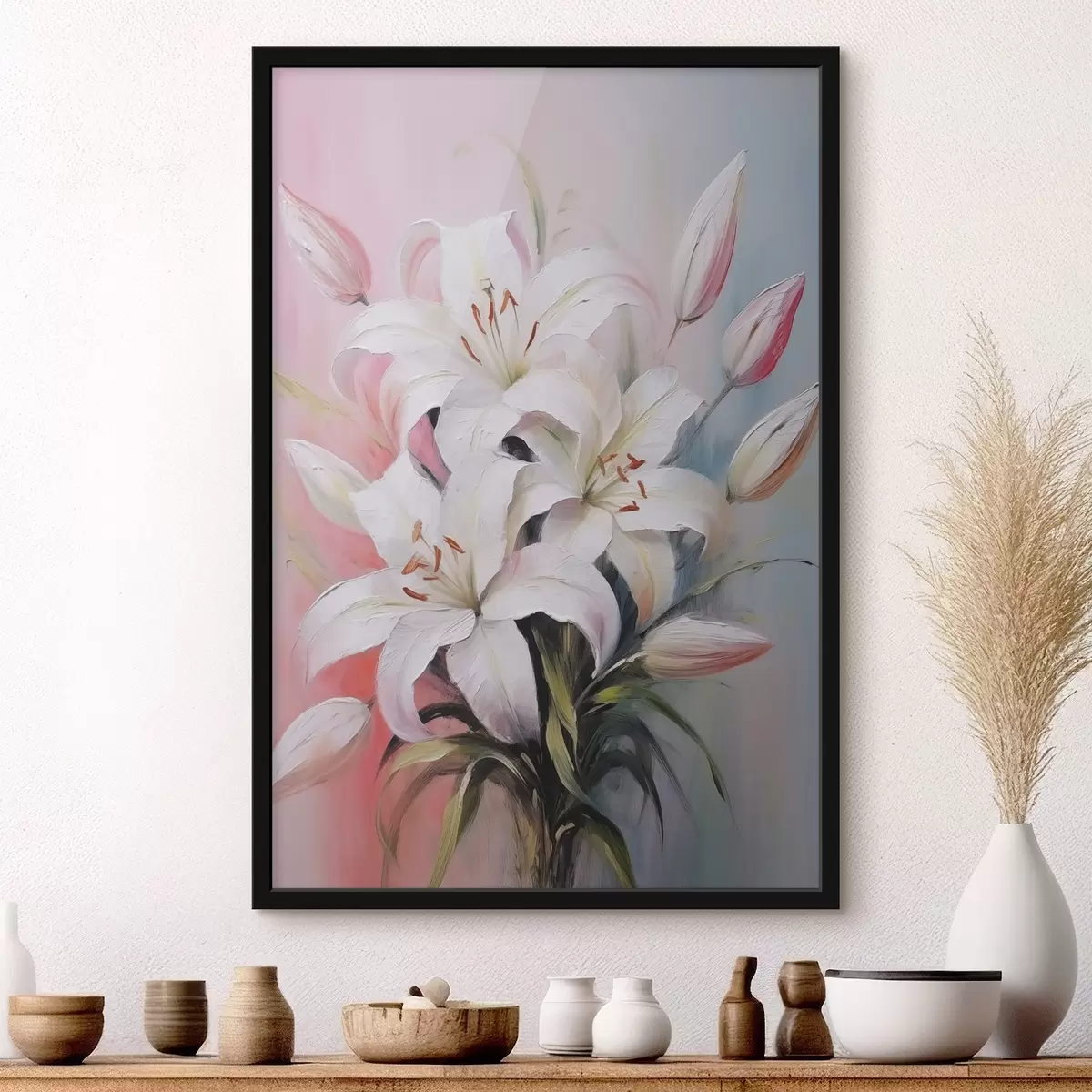 Poster Weiße Lilien f44904