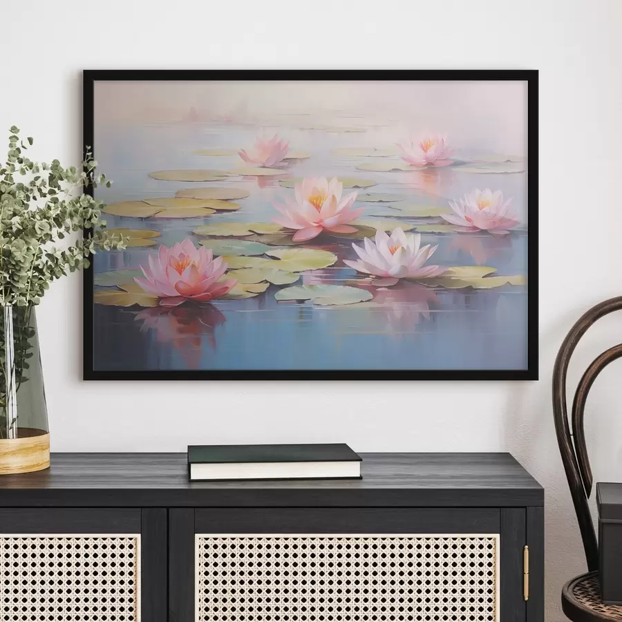 Wandbilder Lotosblumen auf dem Wasser f44909