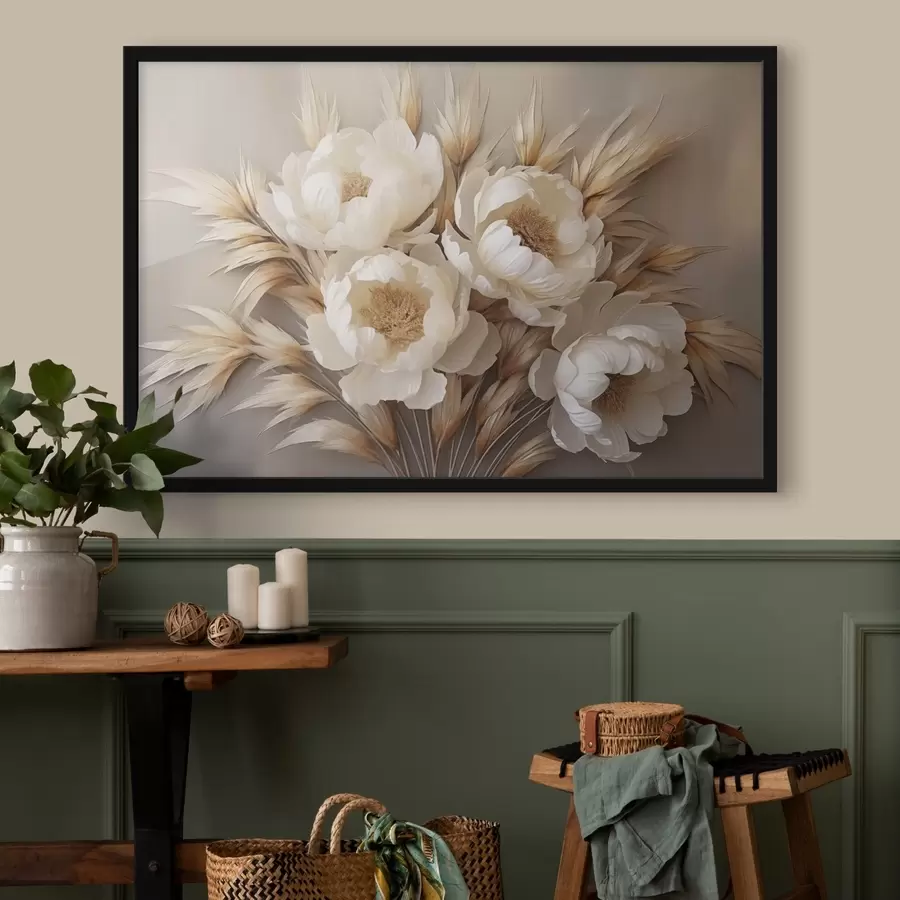 Fototapete Pfingstrosen mit Ährchen f44913