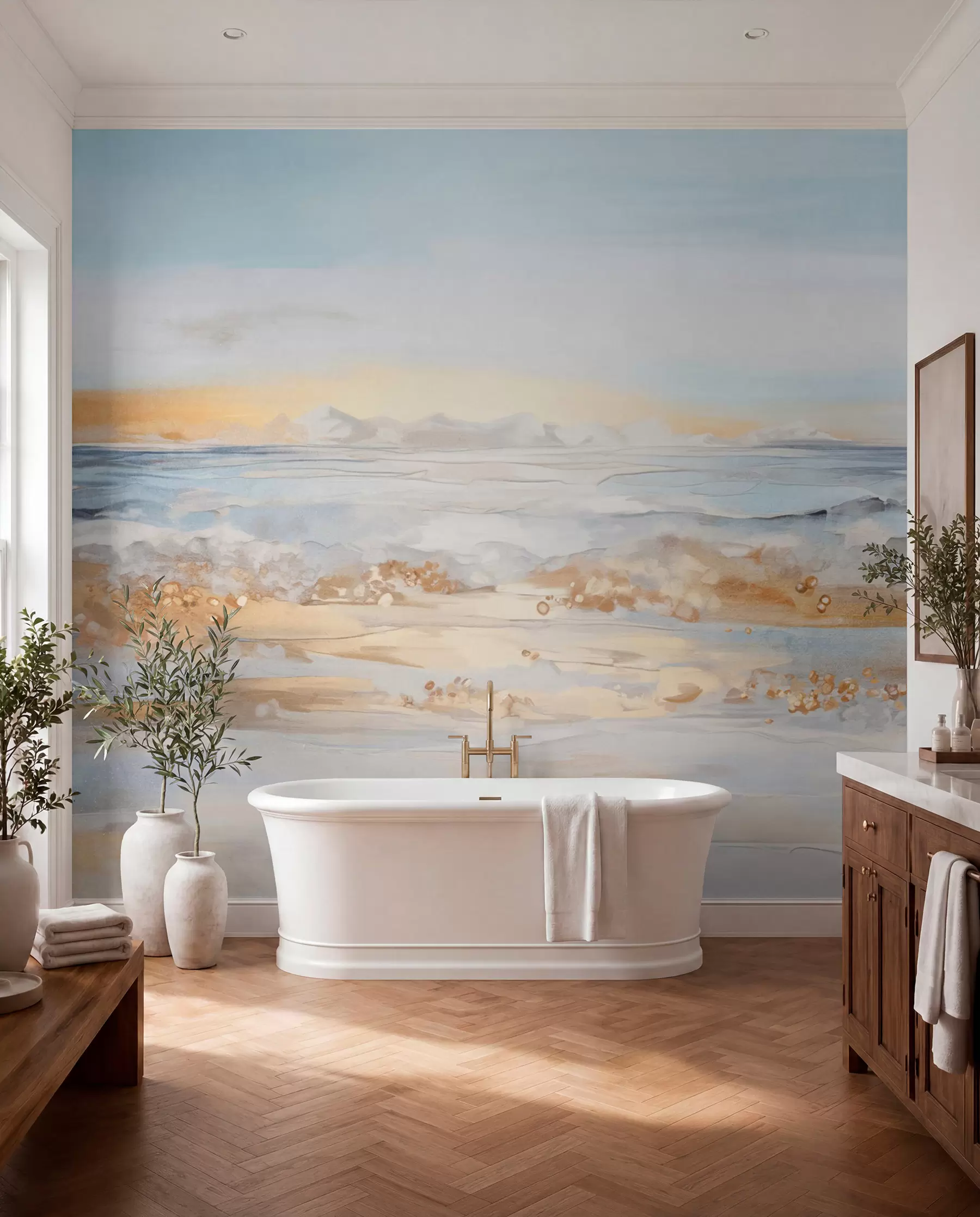 Fototapete Goldener Meeresstrand w09234