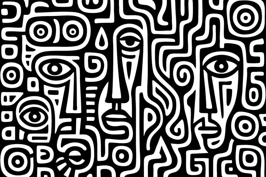 Fototapete Stilisierte Details im Gesicht w04186