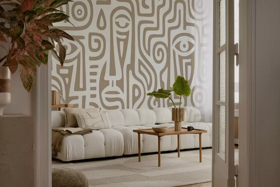 Fototapete Stilisierte Details im Gesicht w04186v2