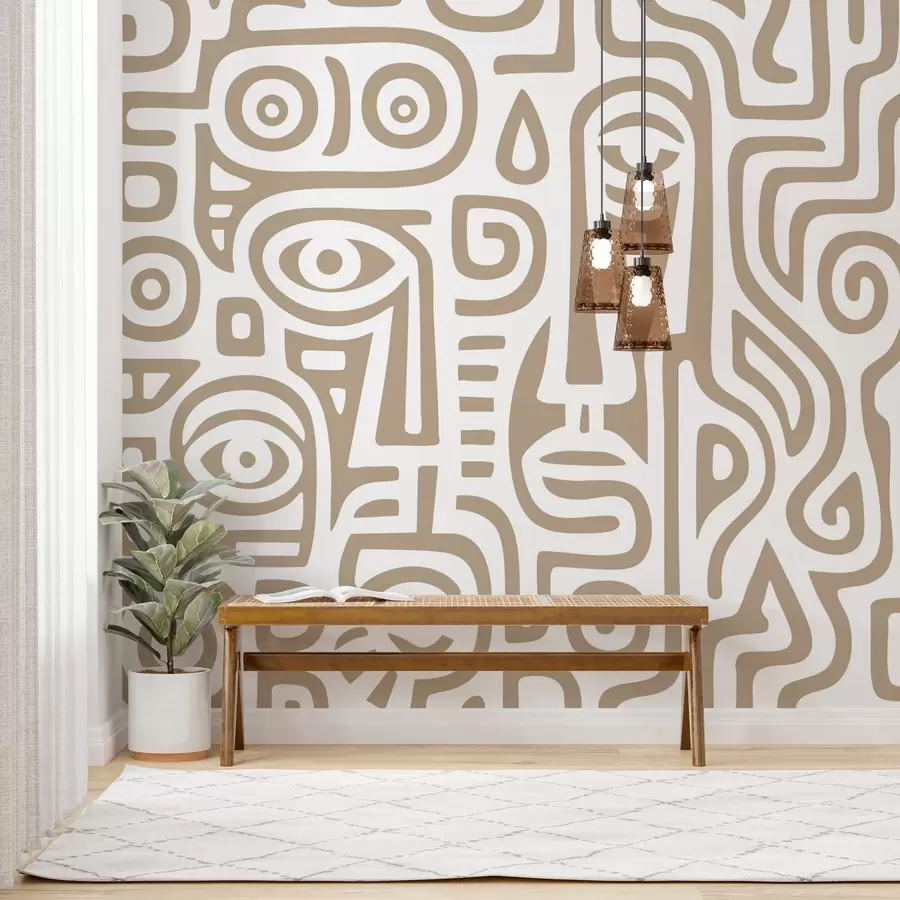 Fototapete Stilisierte Details im Gesicht w04186v2