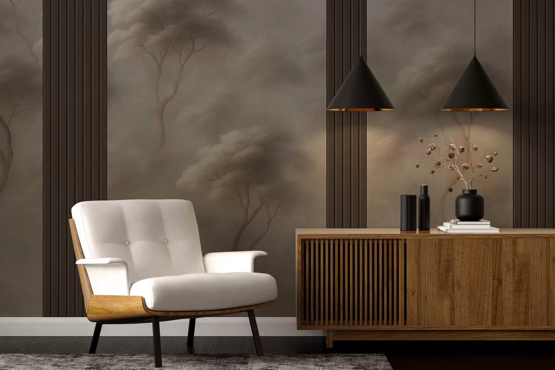 Fototapete Wald trifft auf Tafelkunst w04187