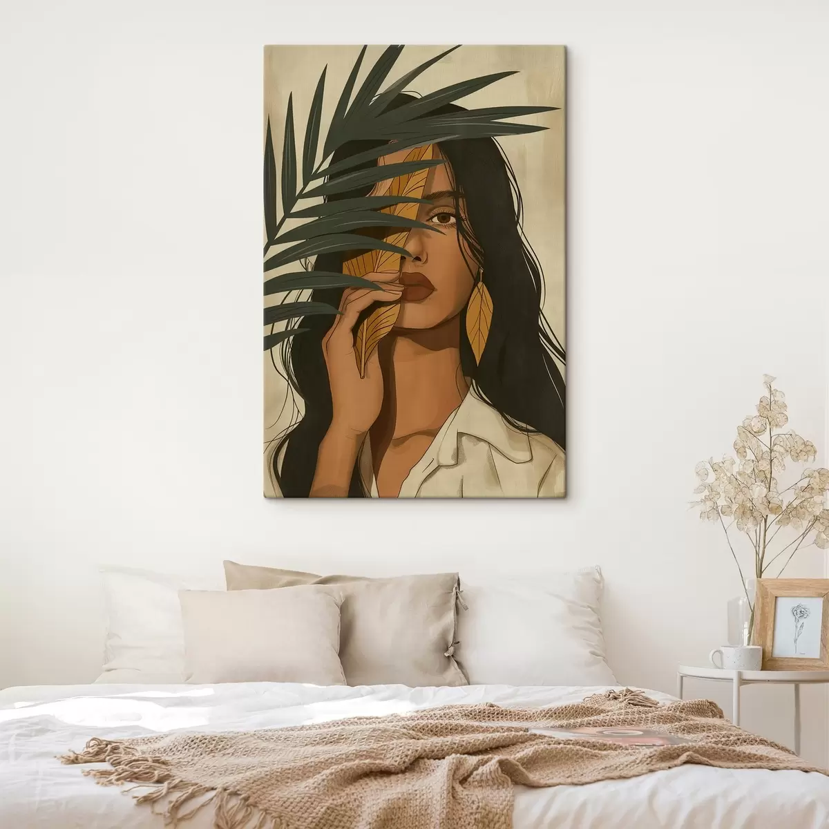 Wandbilder Gesicht hinter Blättern versteckt s44960