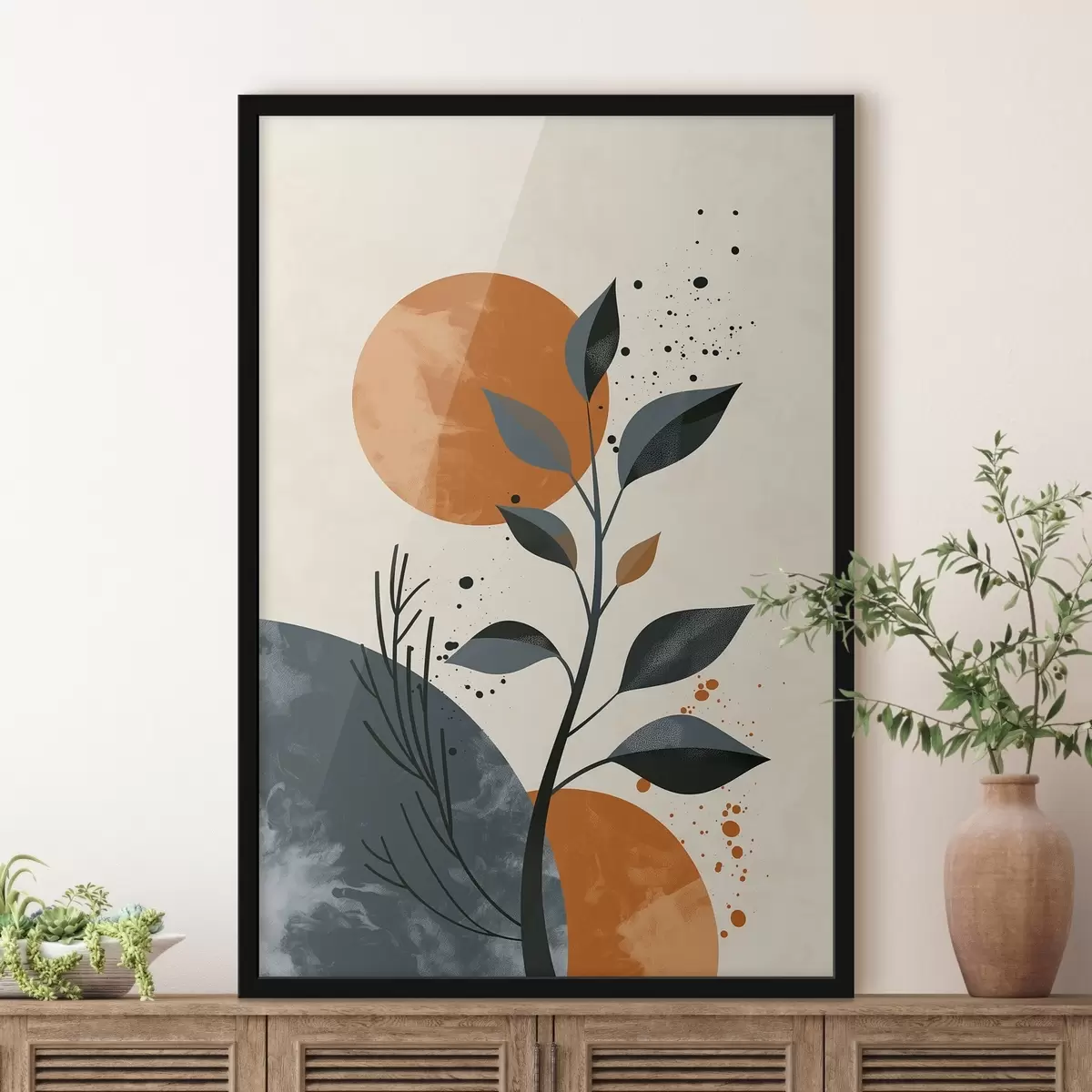 Poster Sonne und Blätter f44959