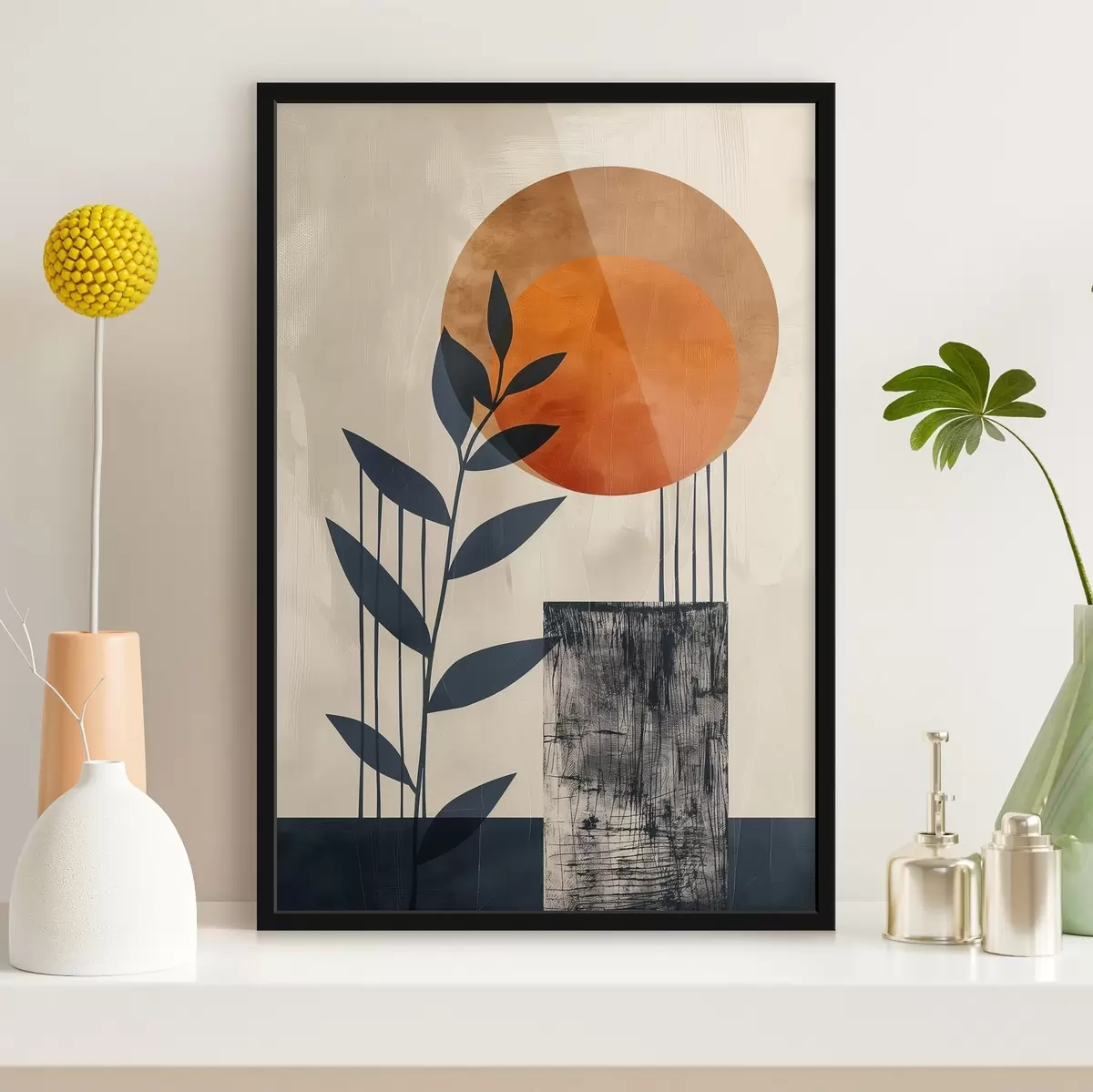 Poster Sonne und Blätter f44961