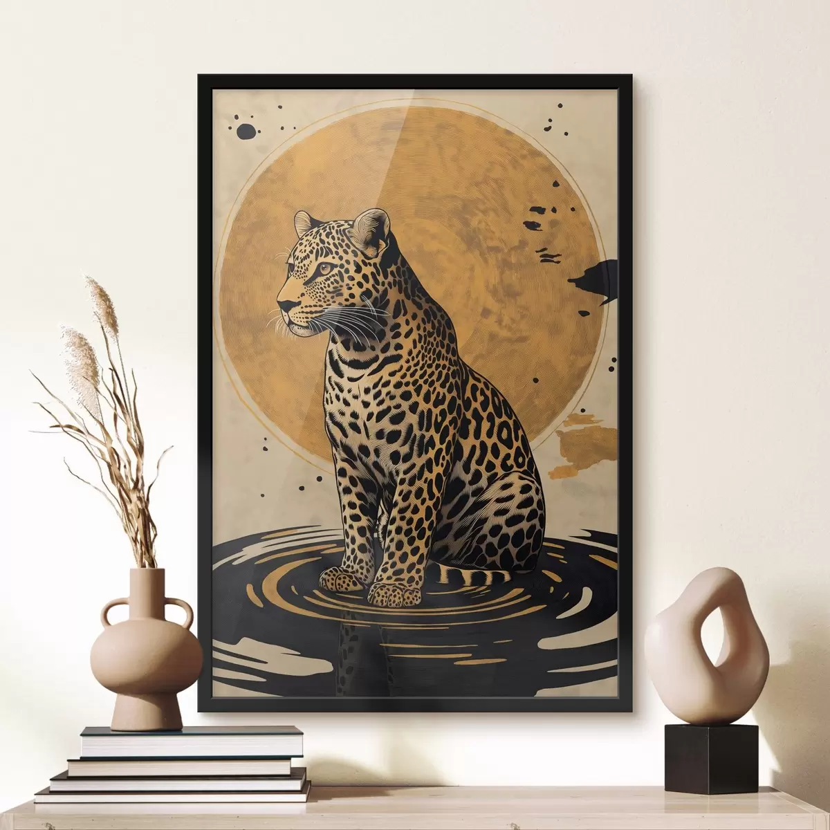 Poster Leopard und Sonne f44970