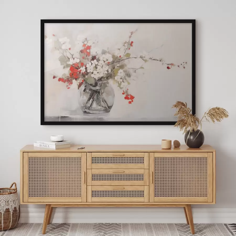 Fototapete Zarte florale Komposition im Aquarellstil f44948