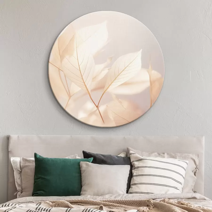 Wandbilder Transluzente Blätter mit komplizierten Adermustern, sanfte Pastellfarben, ätherische Beleuchtung, minimalistische Komposition r44928