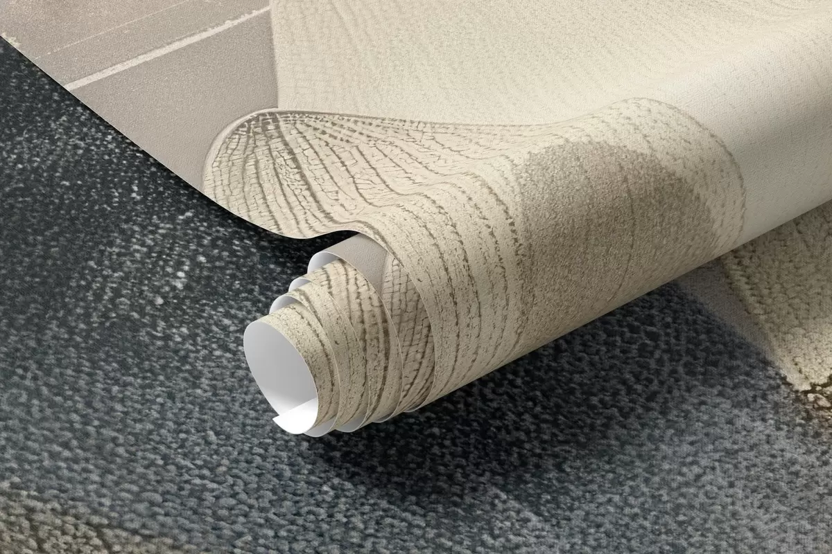 Fototapete Nachahmung eines Aquarell-Lotus vor einem abstrakten Hintergrund mit Pinselstrichen w09244