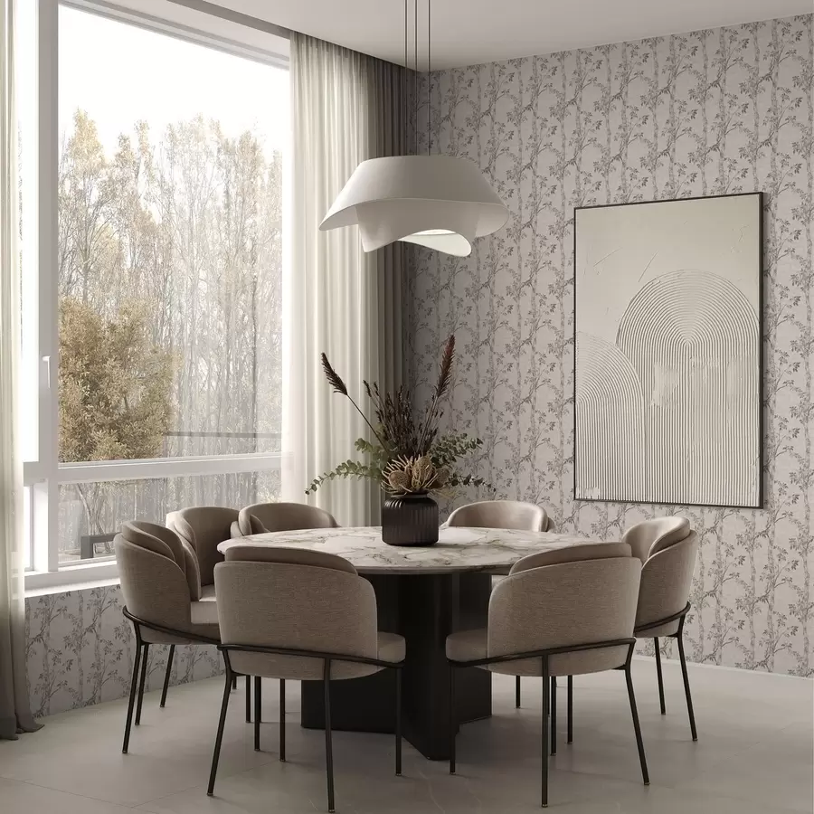 Fototapete Birkenzweige mit Blättern, strukturierter Hintergrund a00257v1