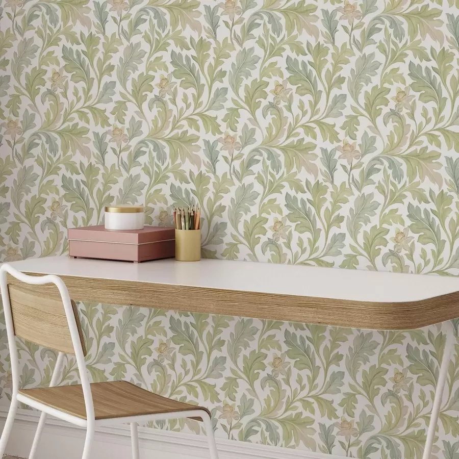 Fototapete Vintage floral Ornament auf weißem Hintergrund a00277v2