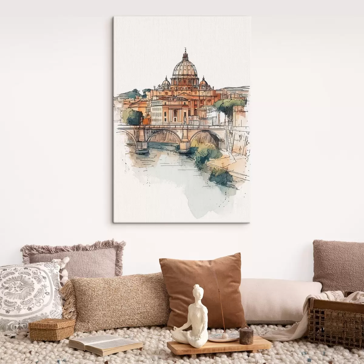 Wandbilder Aquarell Rom Stadt, Skizze Zeichnung, Architektur s44983