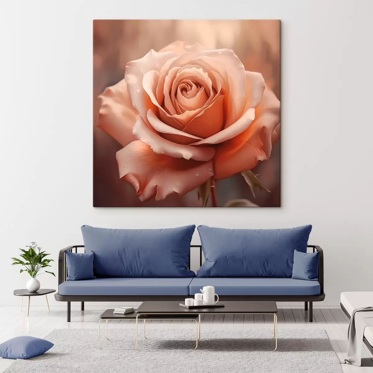 Wandbilder Rose mit Tautropfen s44991