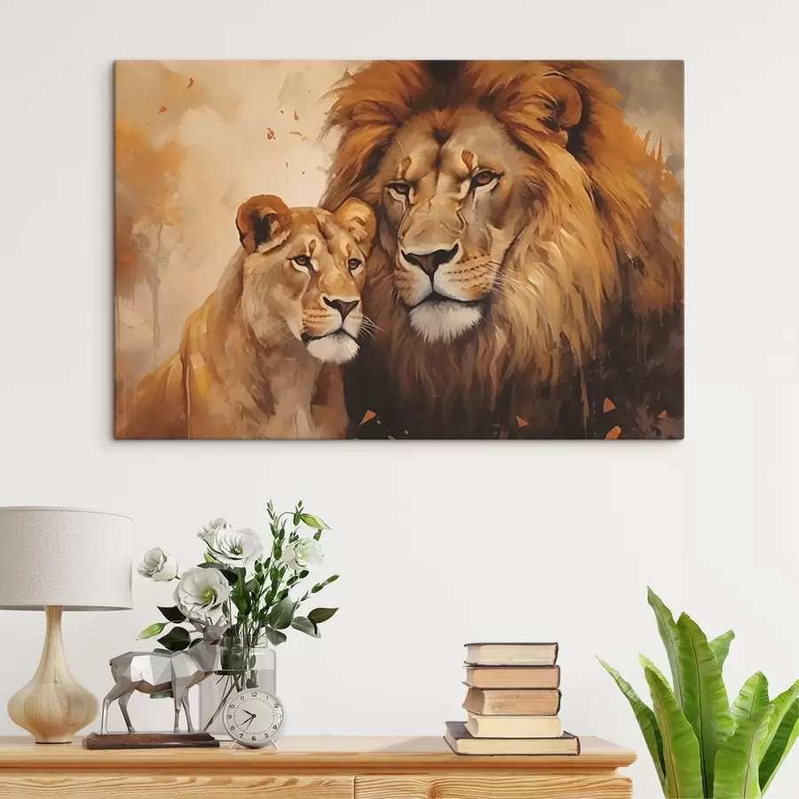 Wandbilder Löwe und Löwin s44992