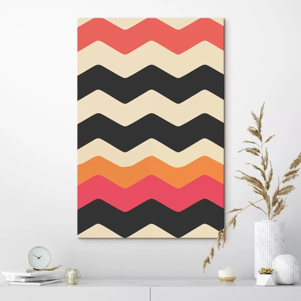 Wandbilder Geometrisches Muster mit wellenförmigen Streifen s45004