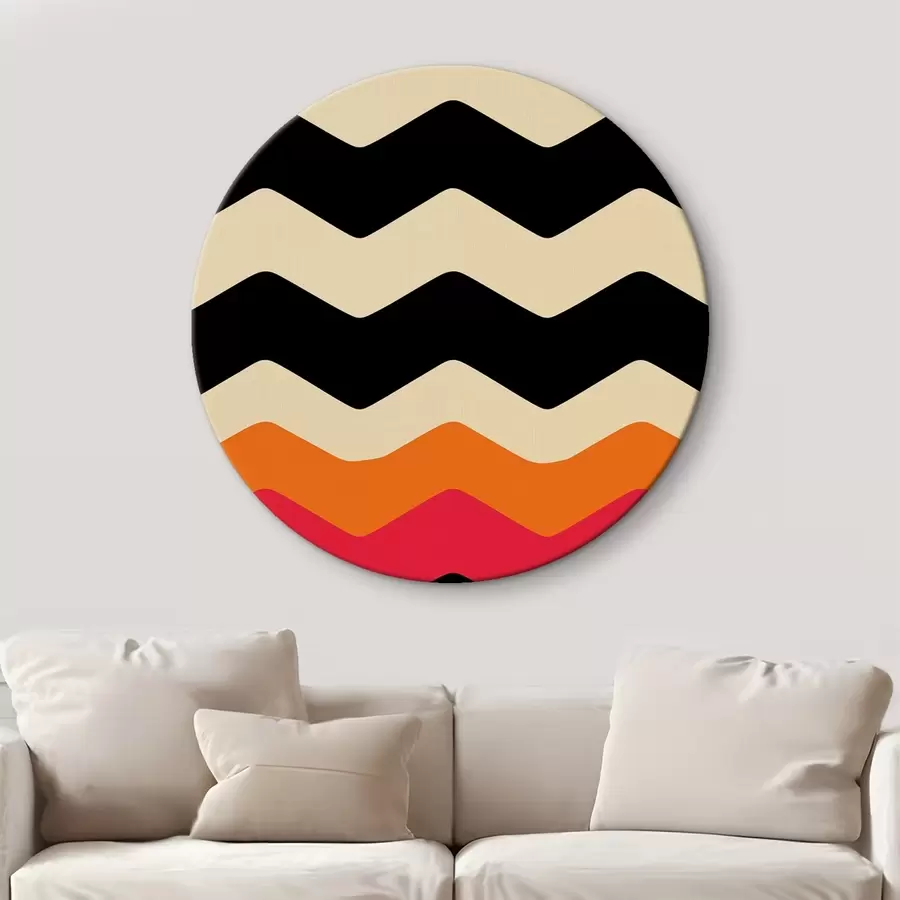 Wandbilder Geometrisches Muster mit wellenförmigen Streifen r45004