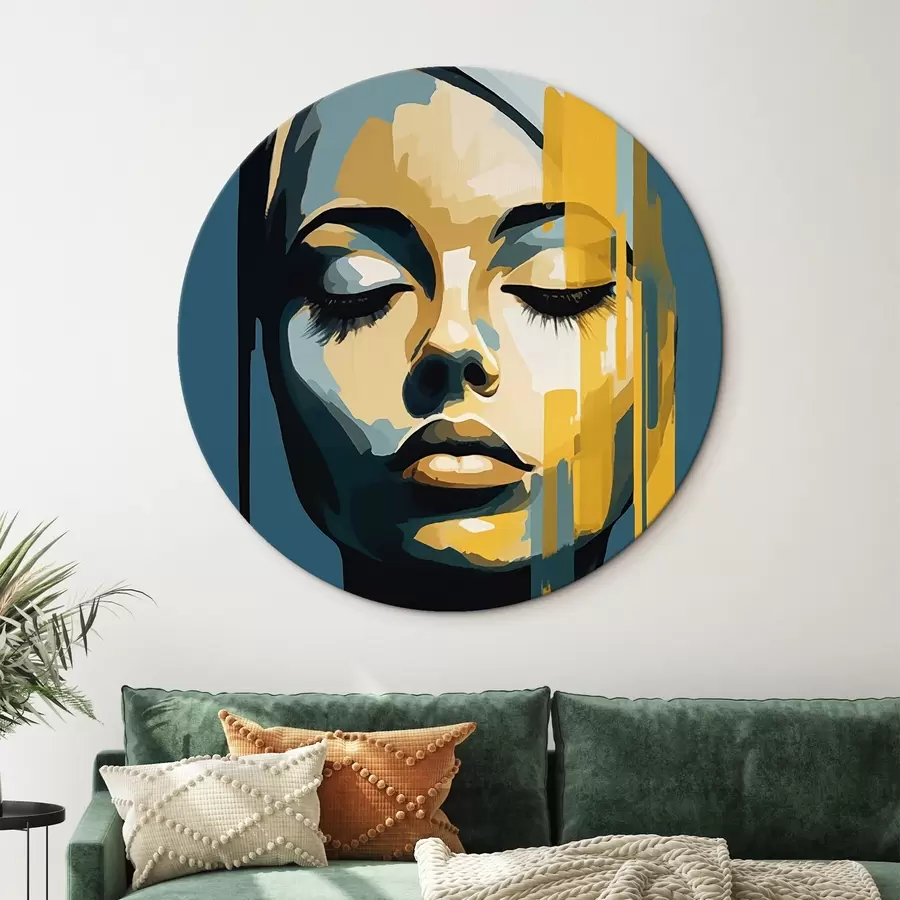 Wandbilder Porträt einer Frau mit geschlossenen Augen r45007