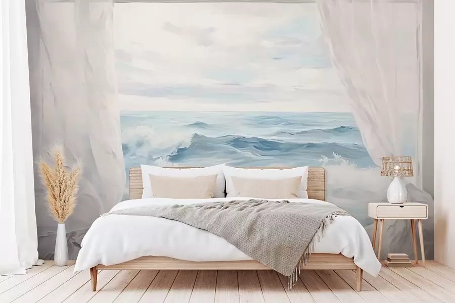 Fototapete Blick aus dem Fenster auf das Meer w04230